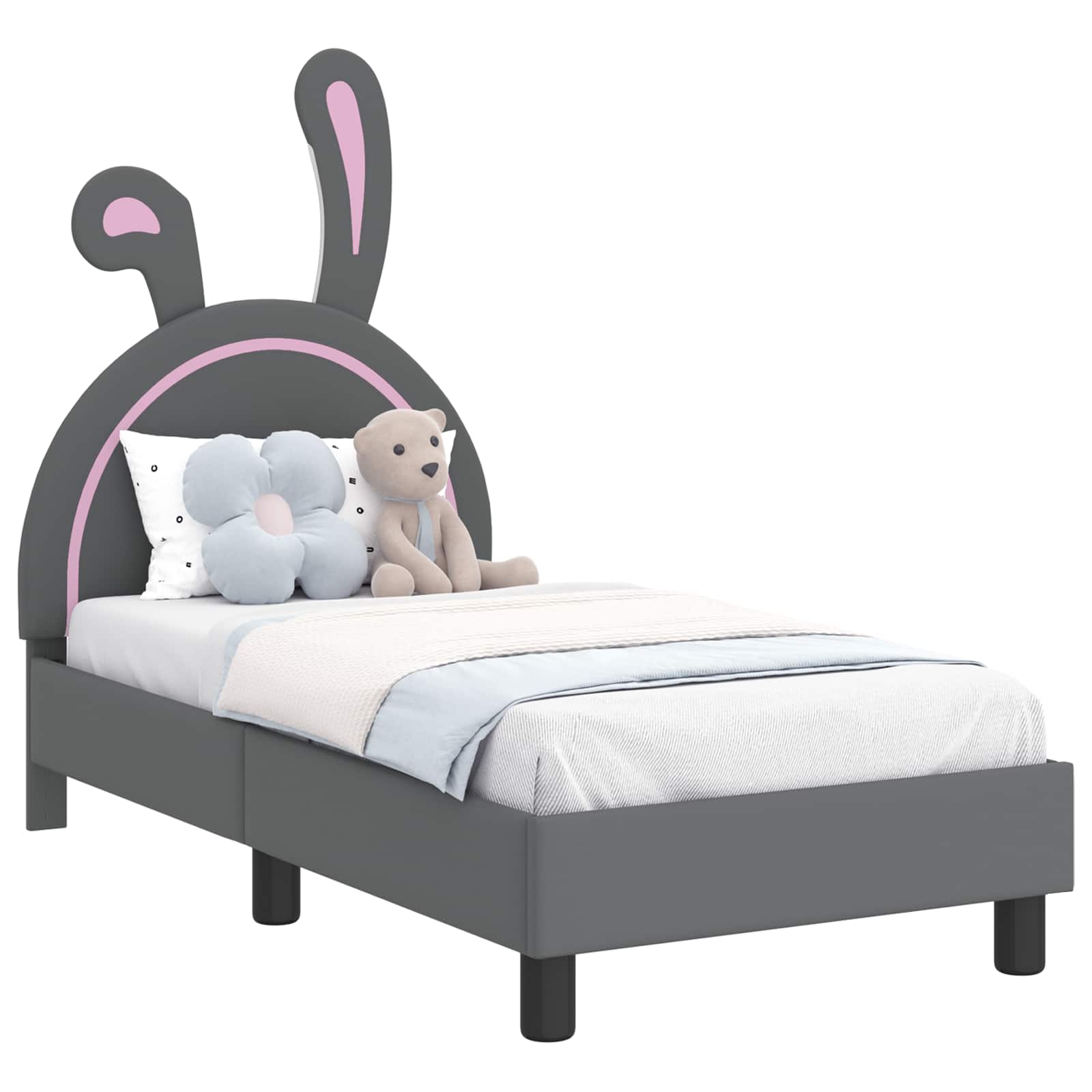 Peuterbedframe met hoofdbord Lichtgrijs 70 x 140 cm PU is nu te koop bij PeponiXL, paradijselijk wonen!