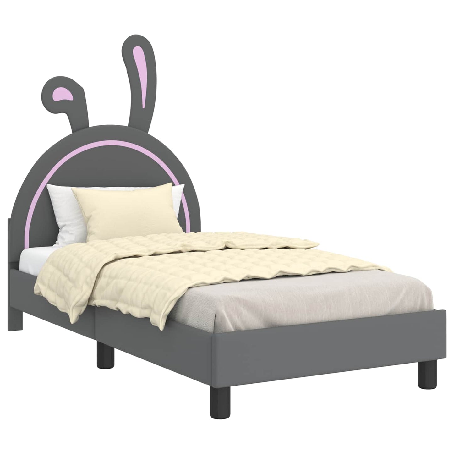 Bedframe voor kinderen met hoofdbord Lichtgrijs 80 x 160 cm PU is nu te koop bij PeponiXL, paradijselijk wonen!