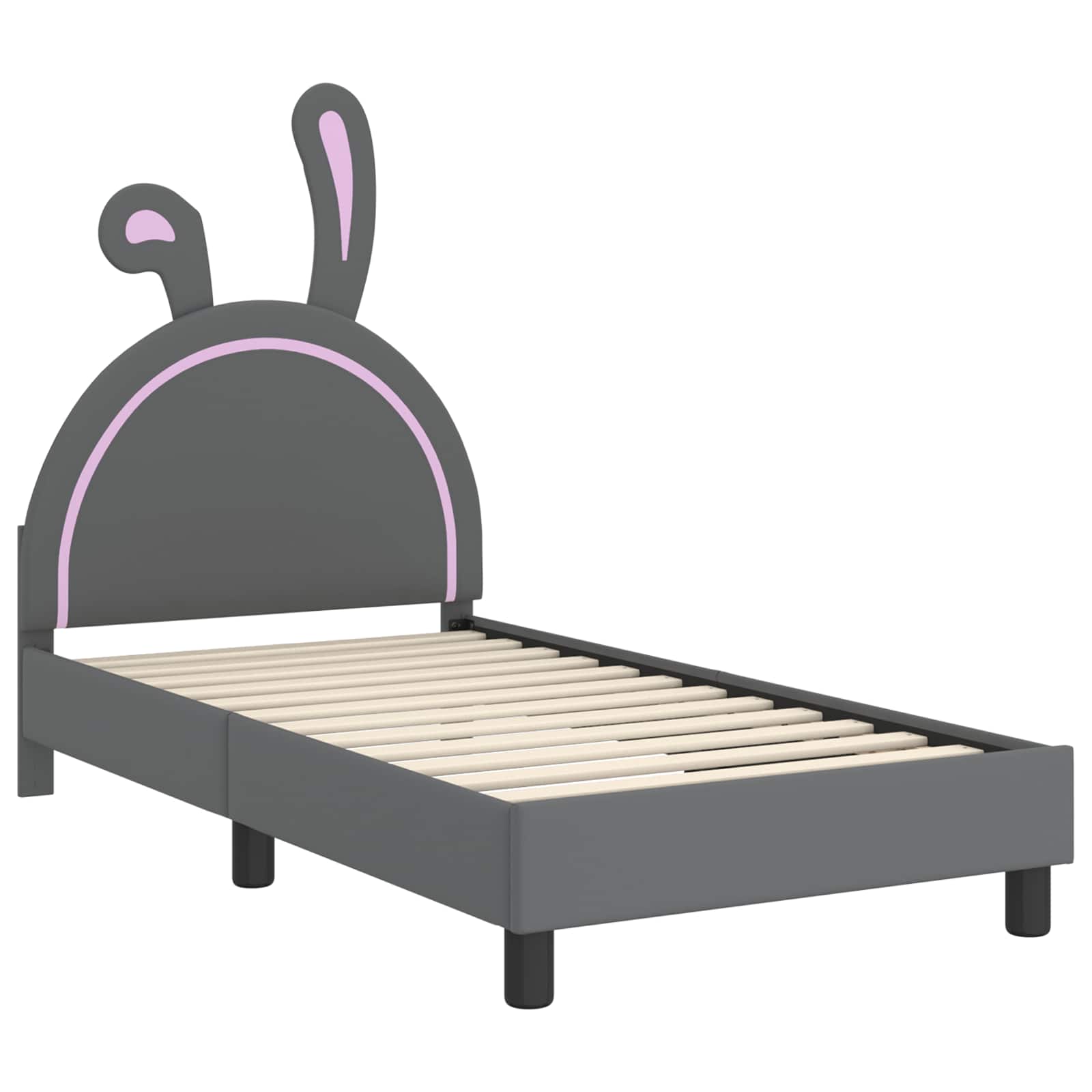 Bedframe voor kinderen met hoofdbord Lichtgrijs 80 x 160 cm PU is nu te koop bij PeponiXL, paradijselijk wonen!