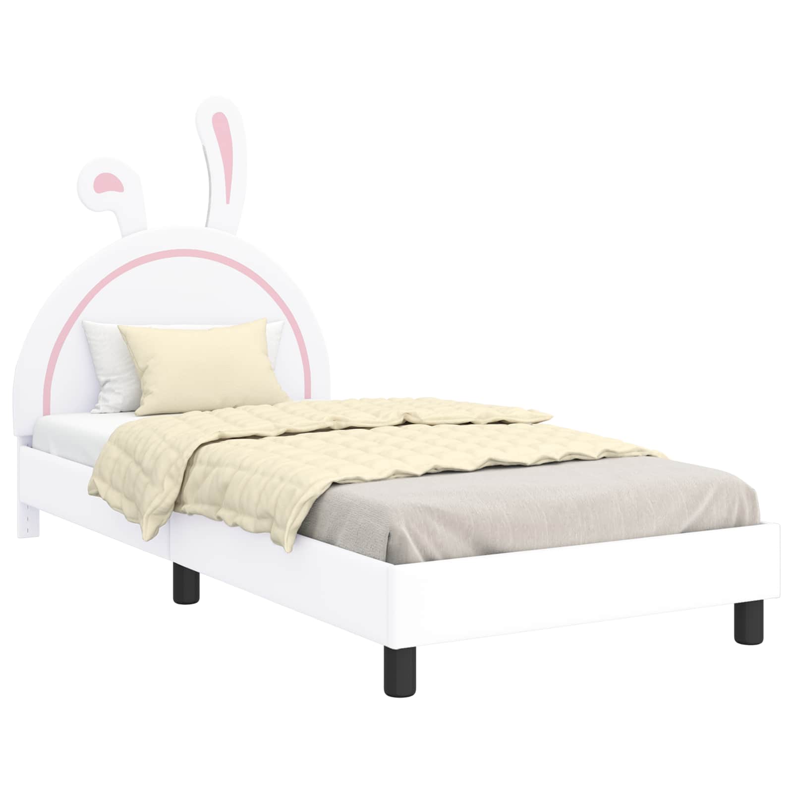 Bedframe voor kinderen met hoofdbord Wit 80 x 200 cm PU is nu te koop bij PeponiXL, paradijselijk wonen!