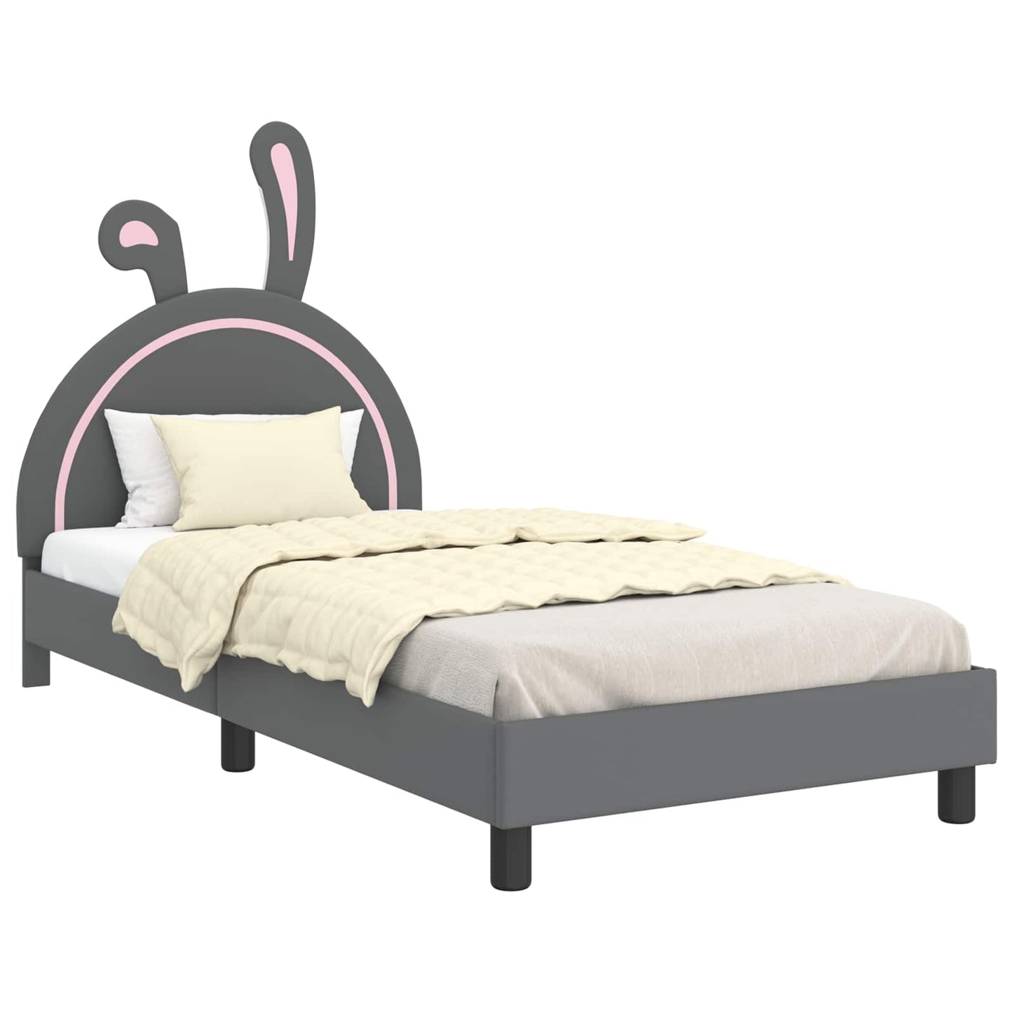 Bedframe voor kinderen met hoofdbord Lichtgrijs 80 x 200 cm PU is nu te koop bij PeponiXL, paradijselijk wonen!