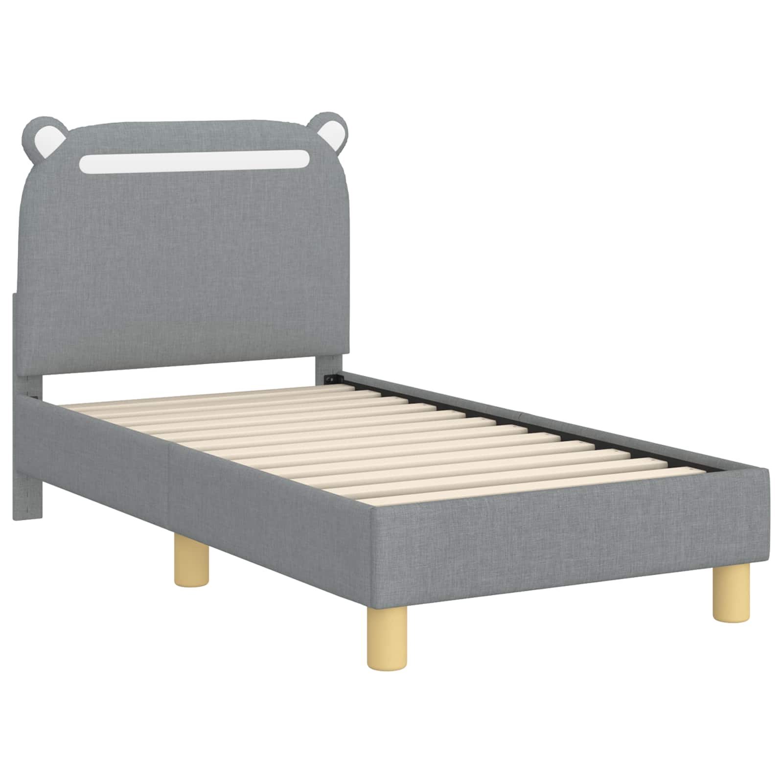 Peuterbedframe met hoofdbord Lichtgrijs 70 x 140 cm Stof is nu te koop bij PeponiXL, paradijselijk wonen!