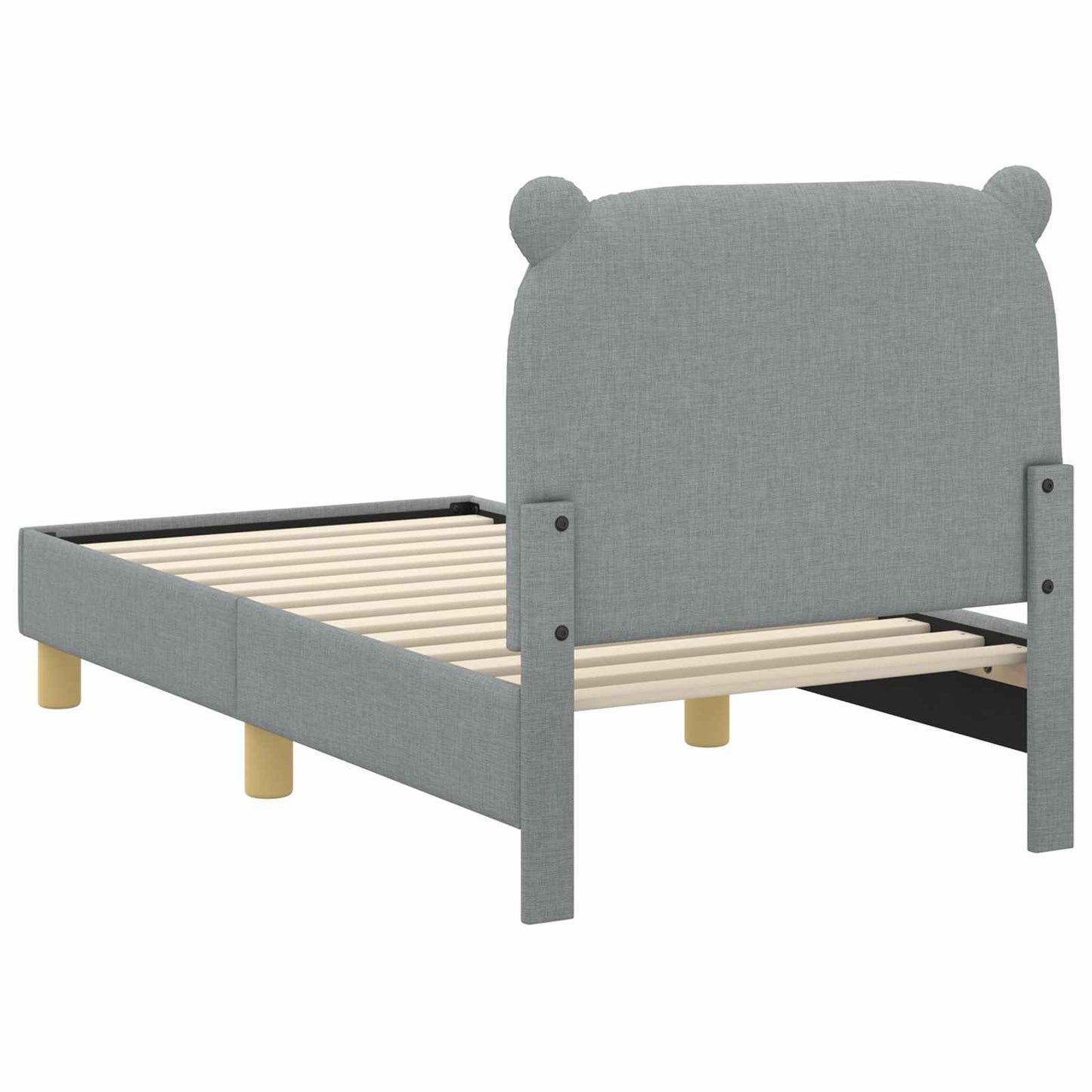 Peuterbedframe met hoofdbord Lichtgrijs 70 x 140 cm Stof is nu te koop bij PeponiXL, paradijselijk wonen!