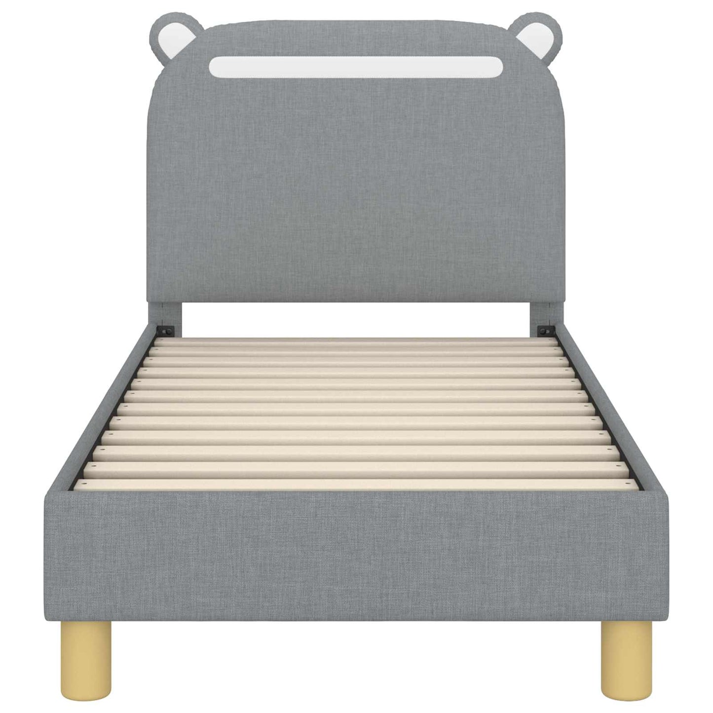 Peuterbedframe met hoofdbord Lichtgrijs 70 x 140 cm Stof is nu te koop bij PeponiXL, paradijselijk wonen!