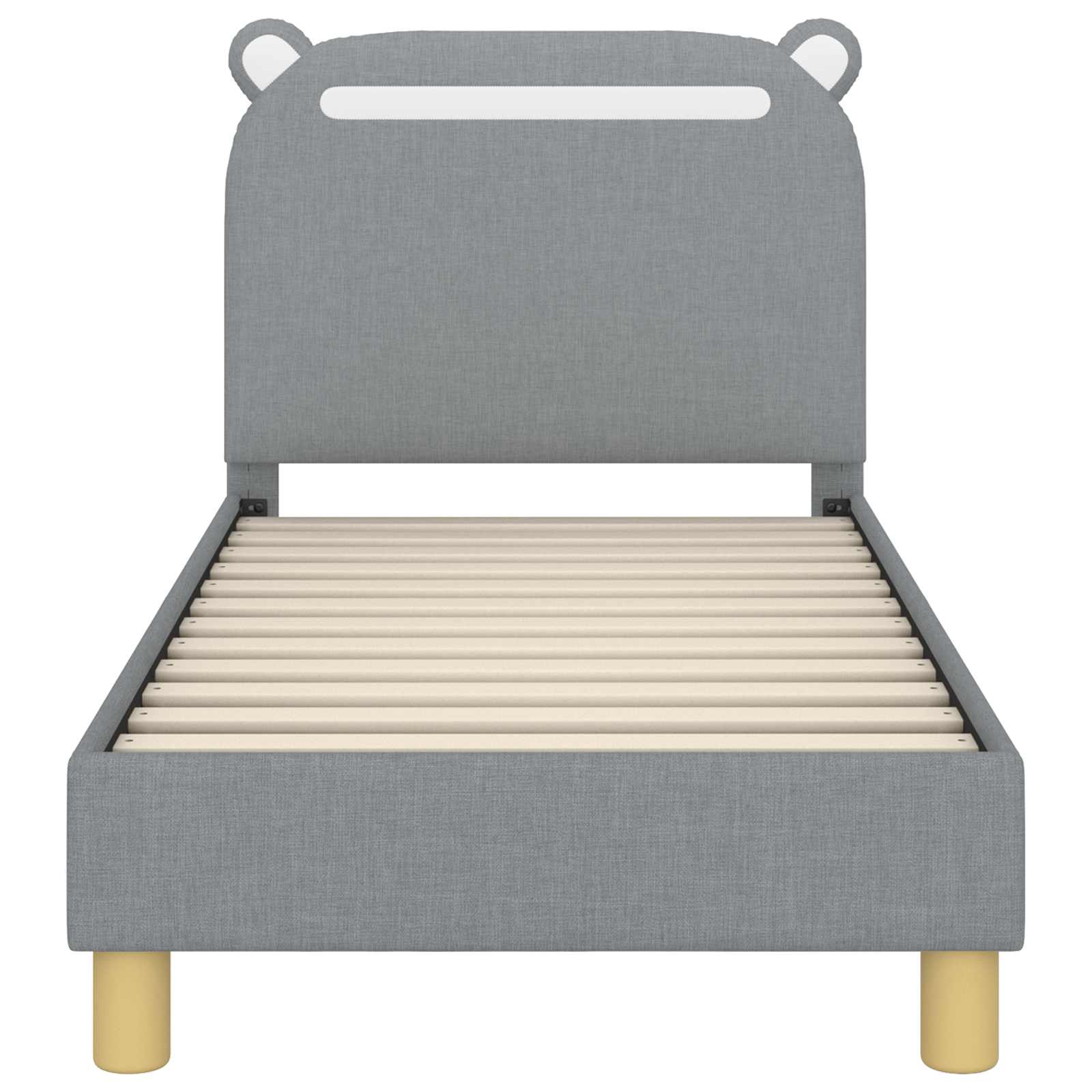 Peuterbedframe met hoofdbord Lichtgrijs 70 x 140 cm Stof is nu te koop bij PeponiXL, paradijselijk wonen!