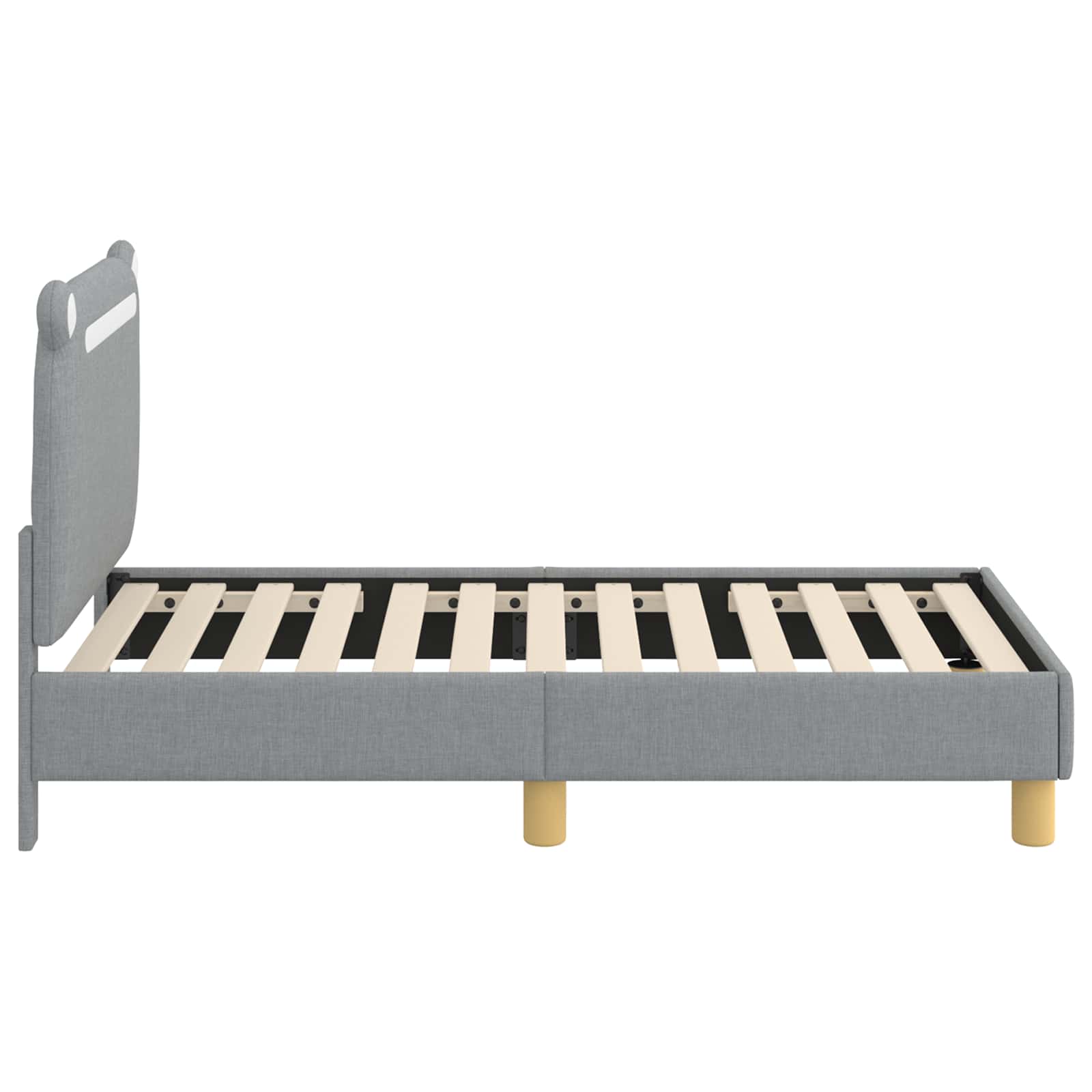 Peuterbedframe met hoofdbord Lichtgrijs 70 x 140 cm Stof is nu te koop bij PeponiXL, paradijselijk wonen!