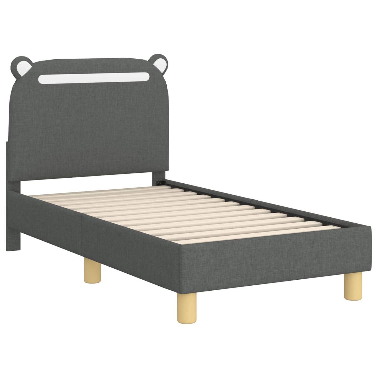 Peuterbedframe met hoofdbord Donkergrijs 70 x 140 cm Stof is nu te koop bij PeponiXL, paradijselijk wonen!