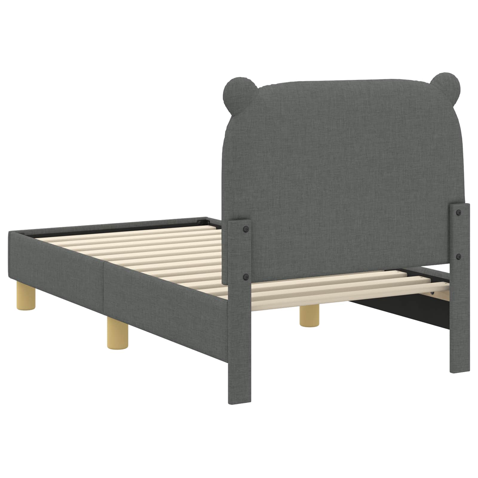 Peuterbedframe met hoofdbord Donkergrijs 70 x 140 cm Stof is nu te koop bij PeponiXL, paradijselijk wonen!