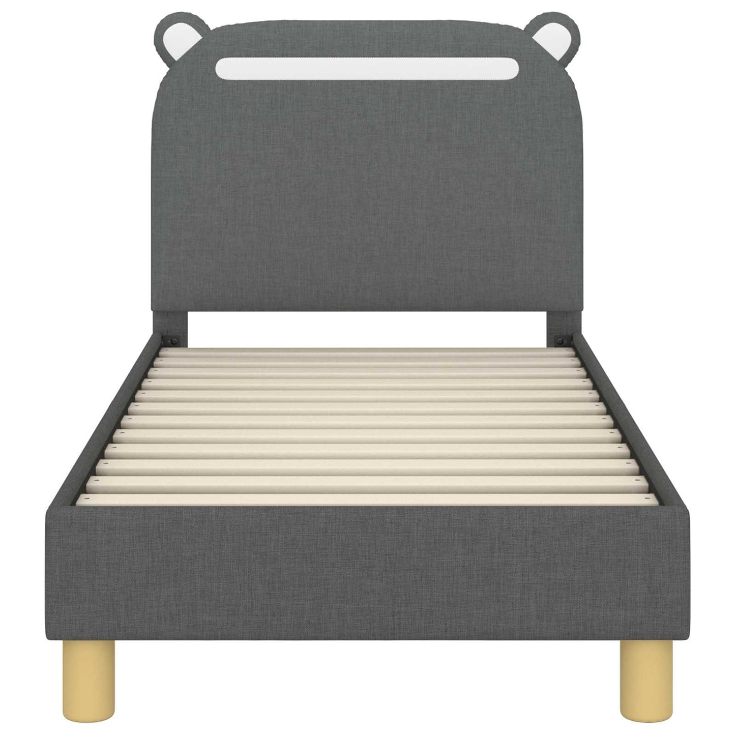 Peuterbedframe met hoofdbord Donkergrijs 70 x 140 cm Stof is nu te koop bij PeponiXL, paradijselijk wonen!