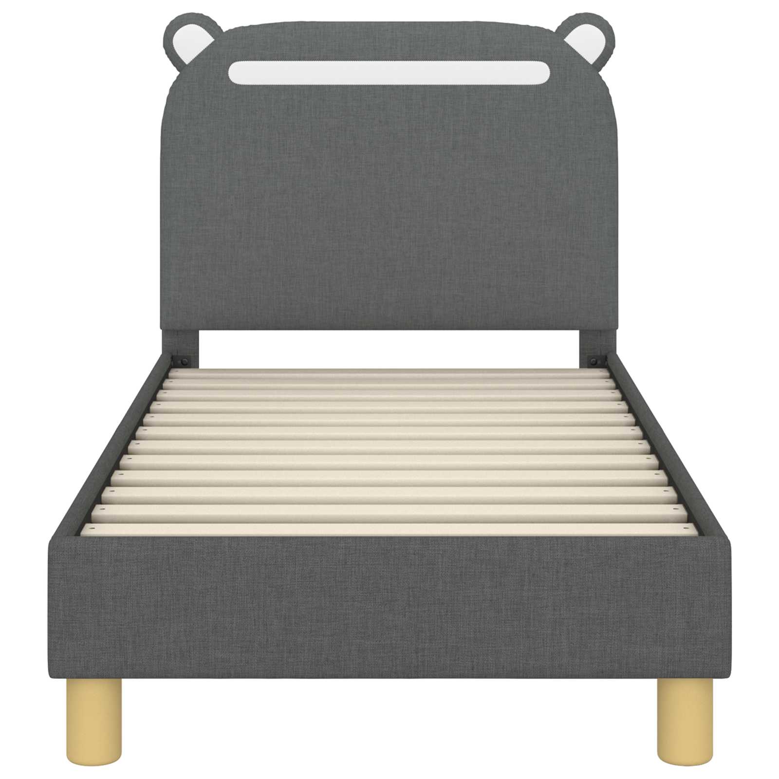 Peuterbedframe met hoofdbord Donkergrijs 70 x 140 cm Stof is nu te koop bij PeponiXL, paradijselijk wonen!