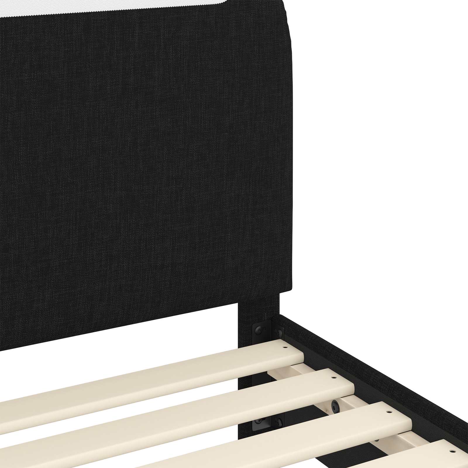 Peuterbedframe met hoofdbord Zwart 70 x 140 cm Stof is nu te koop bij PeponiXL, paradijselijk wonen!