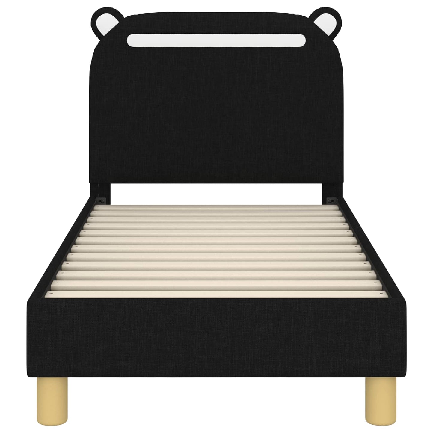 Peuterbedframe met hoofdbord Zwart 70 x 140 cm Stof is nu te koop bij PeponiXL, paradijselijk wonen!
