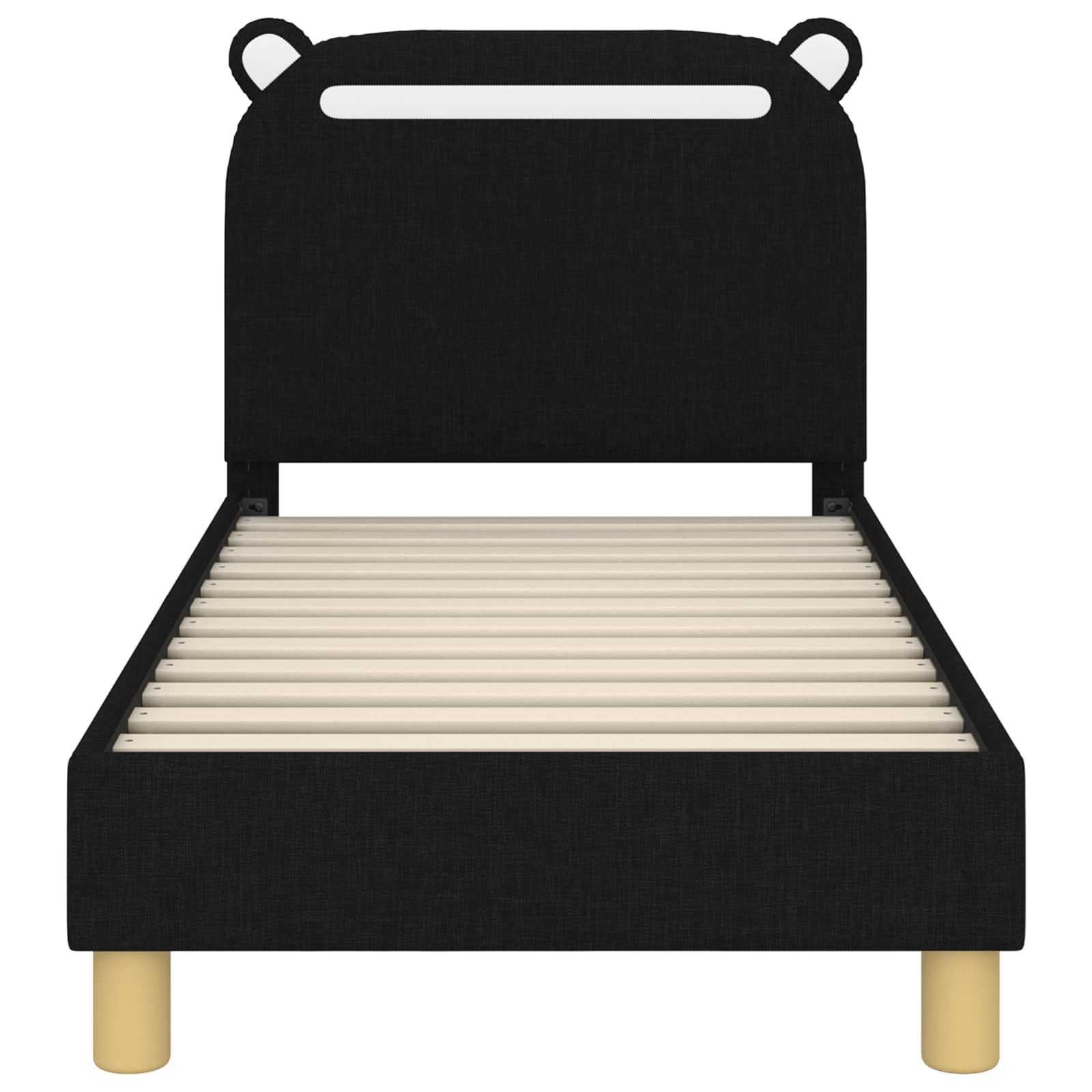 Peuterbedframe met hoofdbord Zwart 70 x 140 cm Stof is nu te koop bij PeponiXL, paradijselijk wonen!