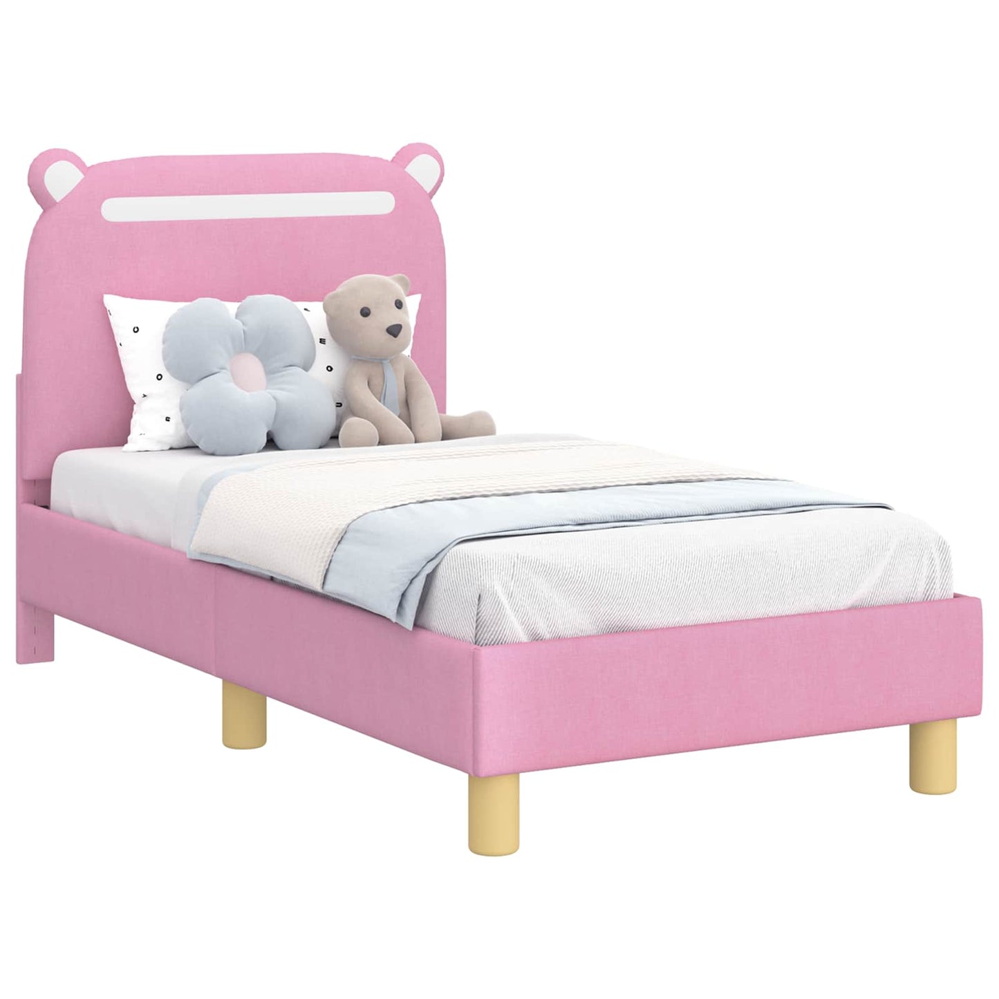 Peuterbedframe met hoofdbord Roze 70 x 140 cm Stof is nu te koop bij PeponiXL, paradijselijk wonen!