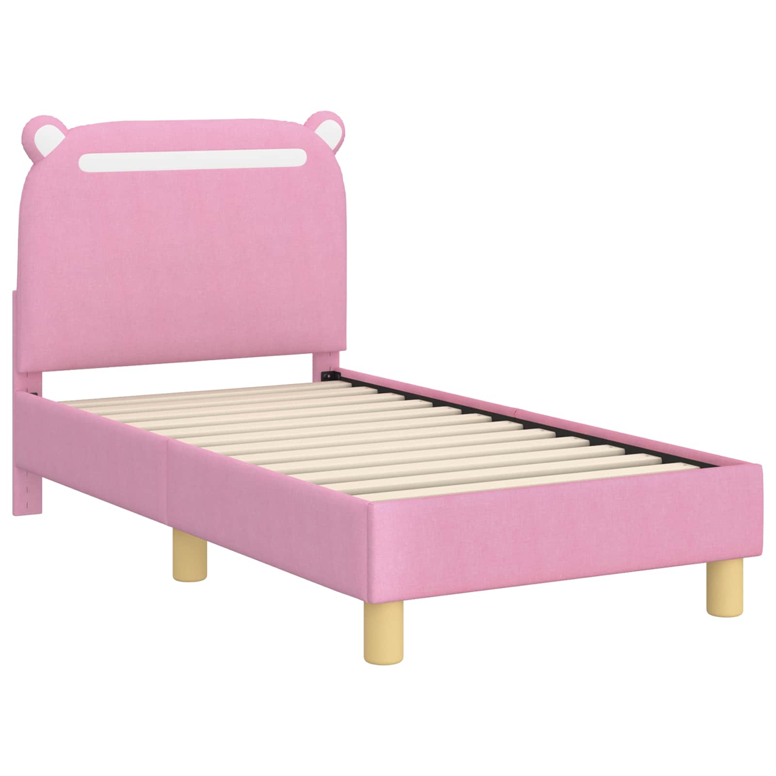 Peuterbedframe met hoofdbord Roze 70 x 140 cm Stof is nu te koop bij PeponiXL, paradijselijk wonen!