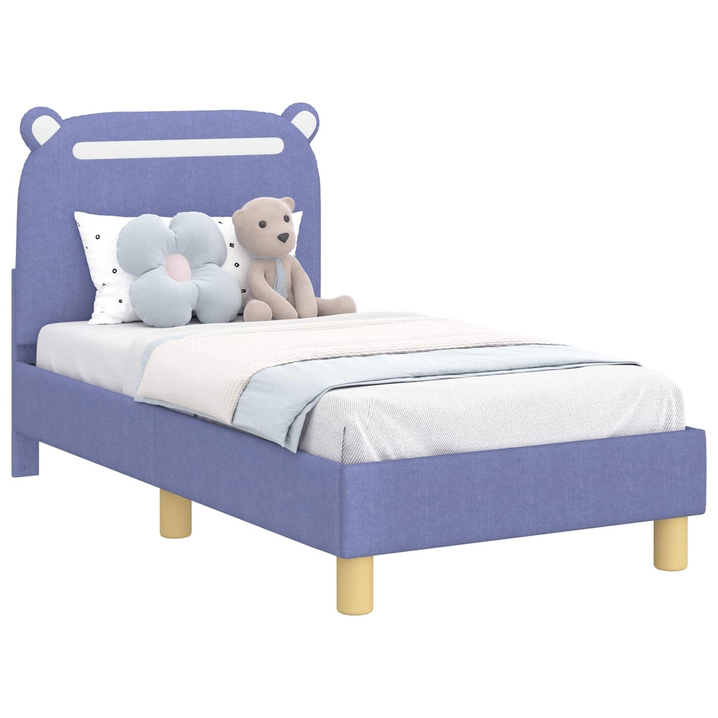 Peuterbedframe met hoofdbord Jeans Blauw 70 x 140 cm Stof is nu te koop bij PeponiXL, paradijselijk wonen!