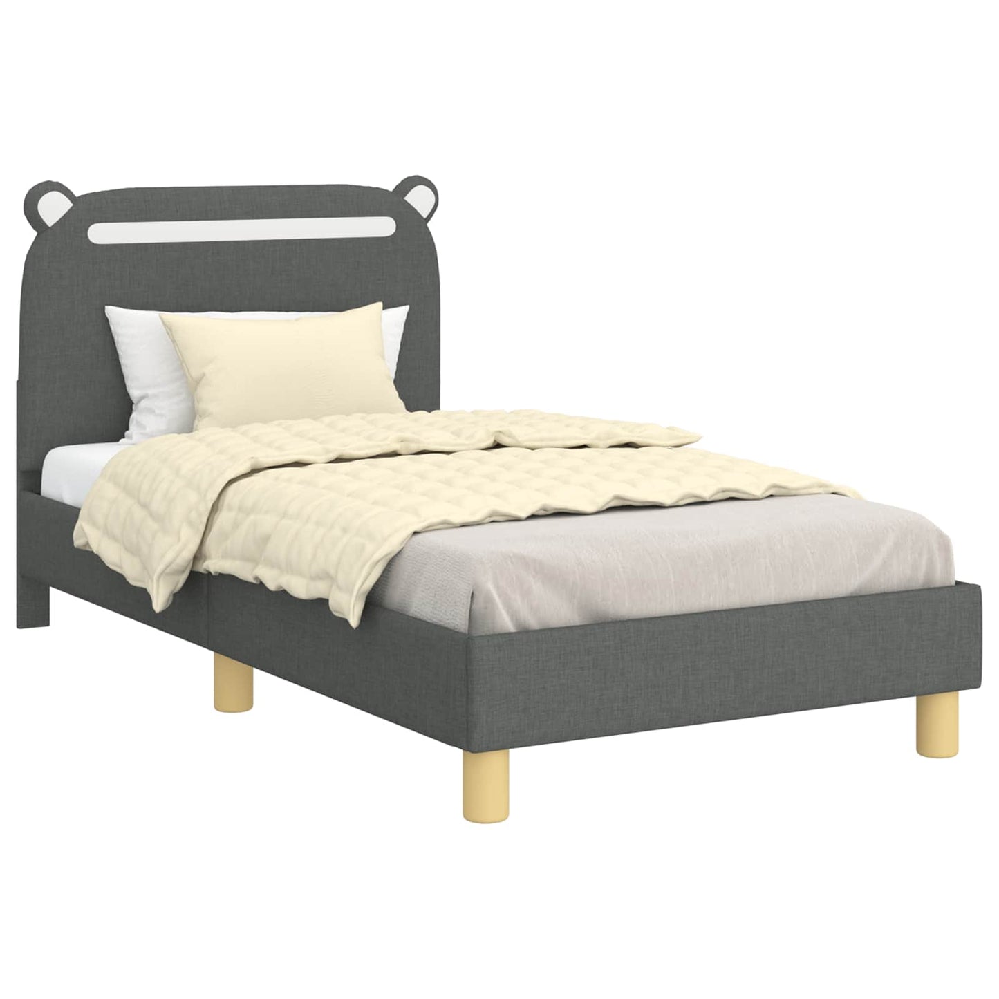 Bedframe voor kinderen met hoofdbord Donkergrijs 80 x 160 cm is nu te koop bij PeponiXL, paradijselijk wonen!