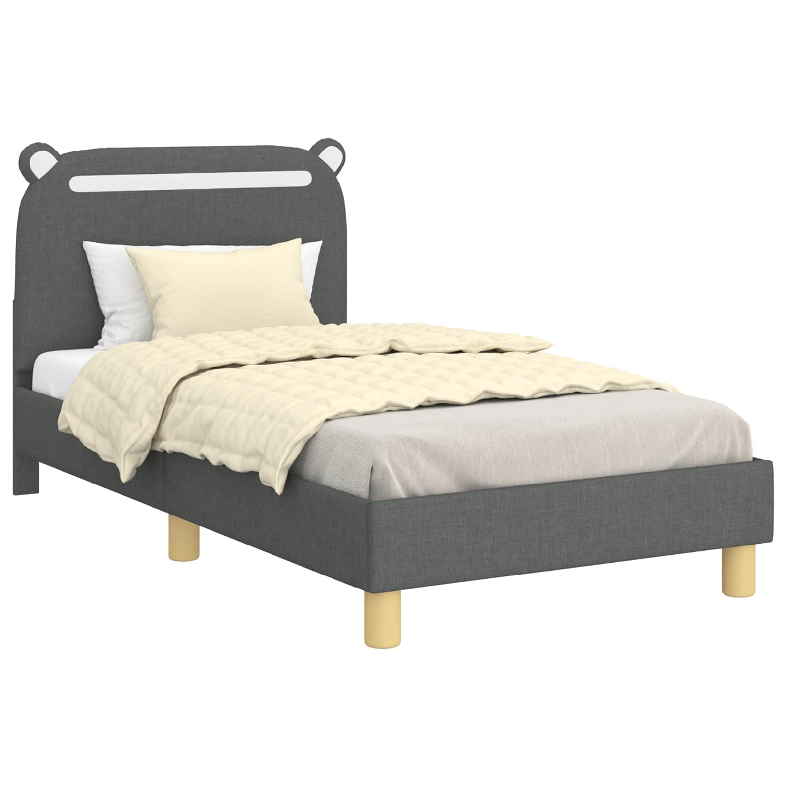 Bedframe voor kinderen met hoofdbord Donkergrijs 80 x 160 cm is nu te koop bij PeponiXL, paradijselijk wonen!