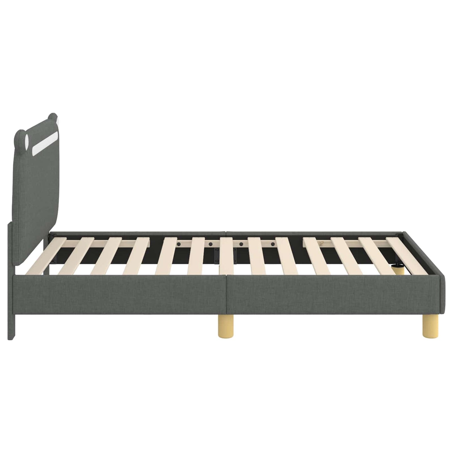 Bedframe voor kinderen met hoofdbord Donkergrijs 80 x 160 cm is nu te koop bij PeponiXL, paradijselijk wonen!