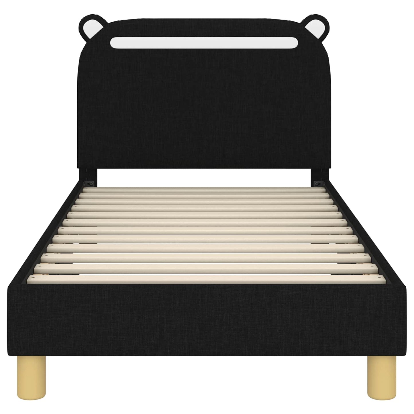 Bedframe voor kinderen met hoofdbord Zwart 80 x 160 cm Stof is nu te koop bij PeponiXL, paradijselijk wonen!