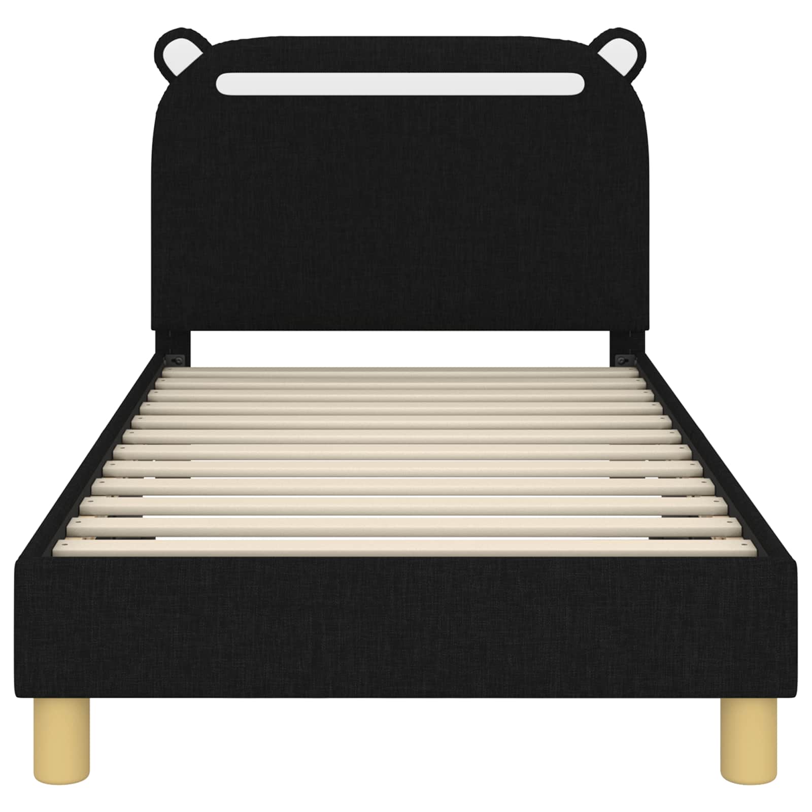 Bedframe voor kinderen met hoofdbord Zwart 80 x 160 cm Stof is nu te koop bij PeponiXL, paradijselijk wonen!
