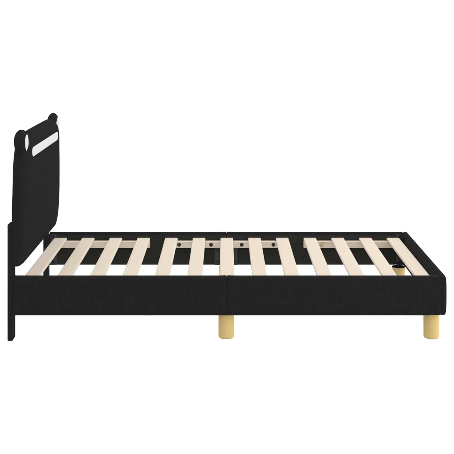 Bedframe voor kinderen met hoofdbord Zwart 80 x 160 cm Stof is nu te koop bij PeponiXL, paradijselijk wonen!
