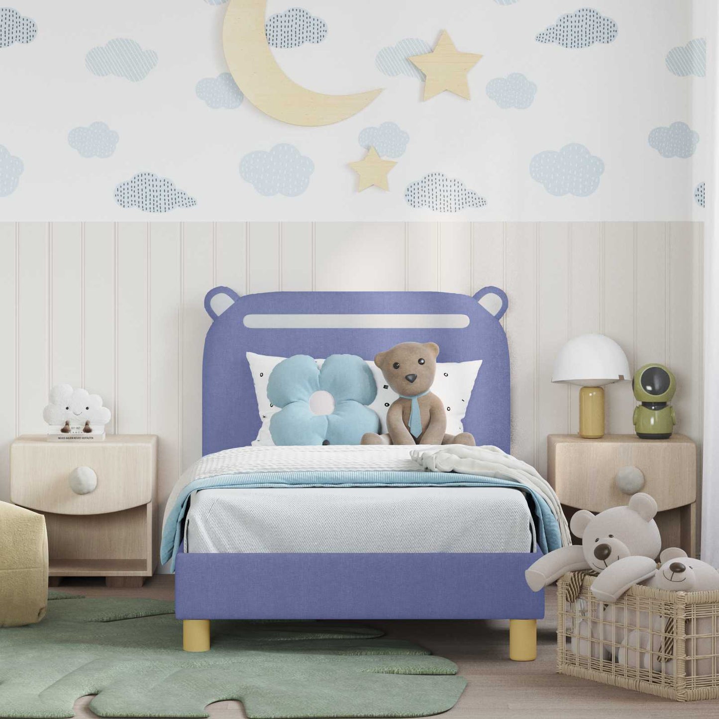 Bedframe voor kinderen met hoofdbord Jeans Blauw 80 x 160 cm is nu te koop bij PeponiXL, paradijselijk wonen!