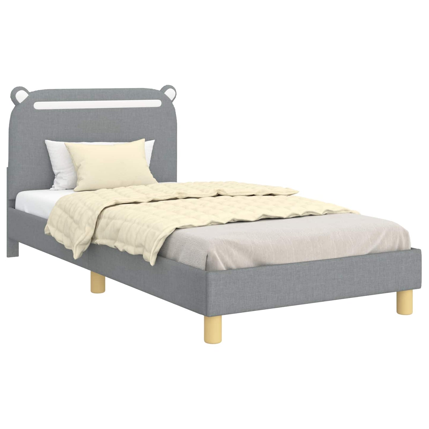 Bedframe voor kinderen met hoofdbord Lichtgrijs 80 x 200 cm is nu te koop bij PeponiXL, paradijselijk wonen!