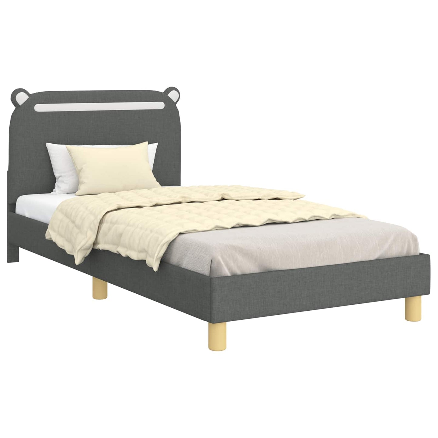 Bedframe voor kinderen met hoofdbord Donkergrijs 80 x 200 cm is nu te koop bij PeponiXL, paradijselijk wonen!