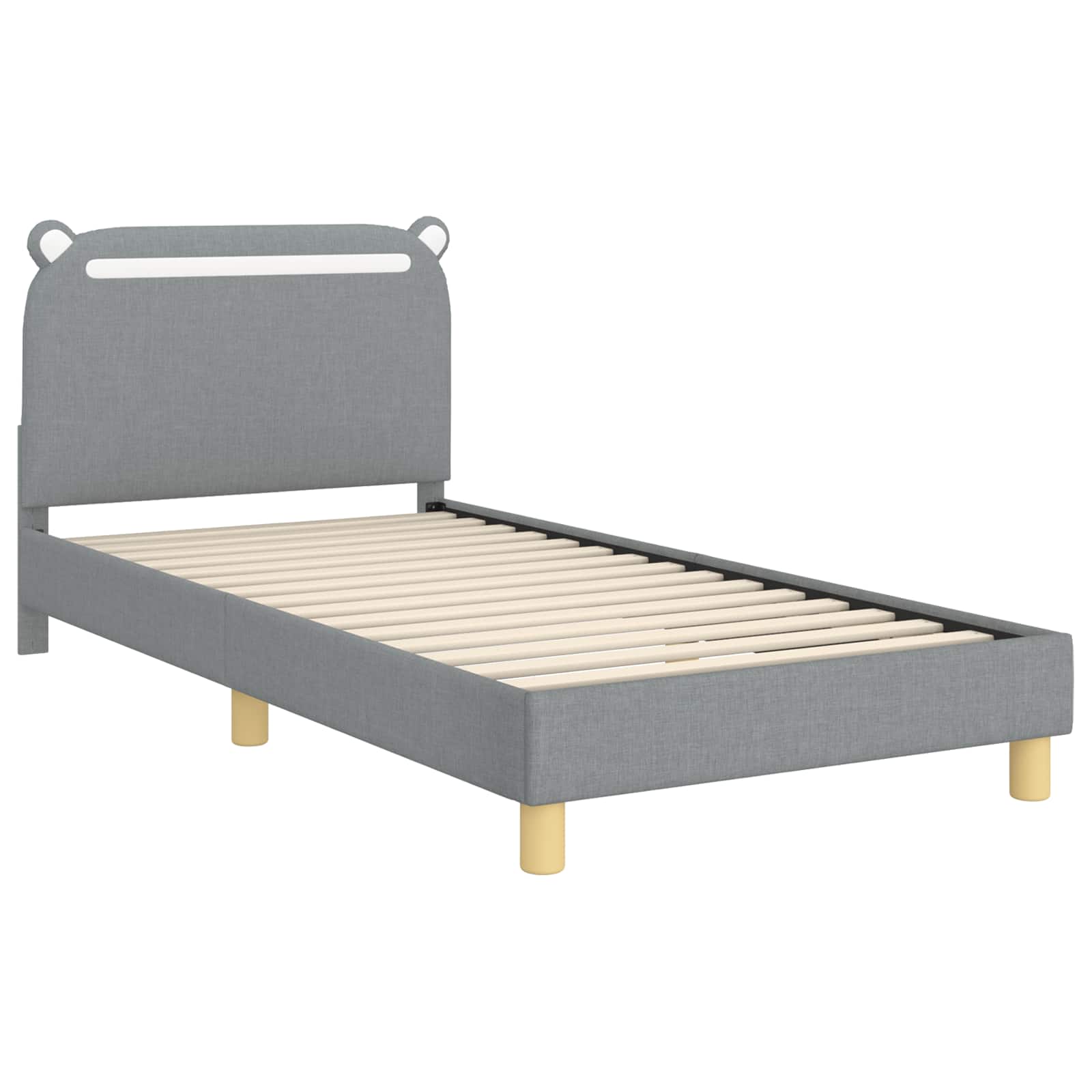 Bedframe voor kinderen met hoofdbord Lichtgrijs 90 x 190 cm is nu te koop bij PeponiXL, paradijselijk wonen!