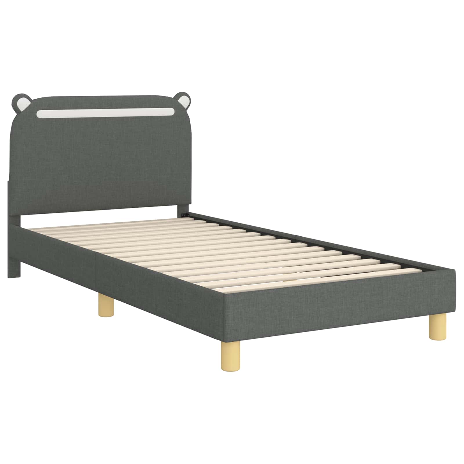 Bedframe voor kinderen met hoofdbord Donkergrijs 90 x 190 cm is nu te koop bij PeponiXL, paradijselijk wonen!