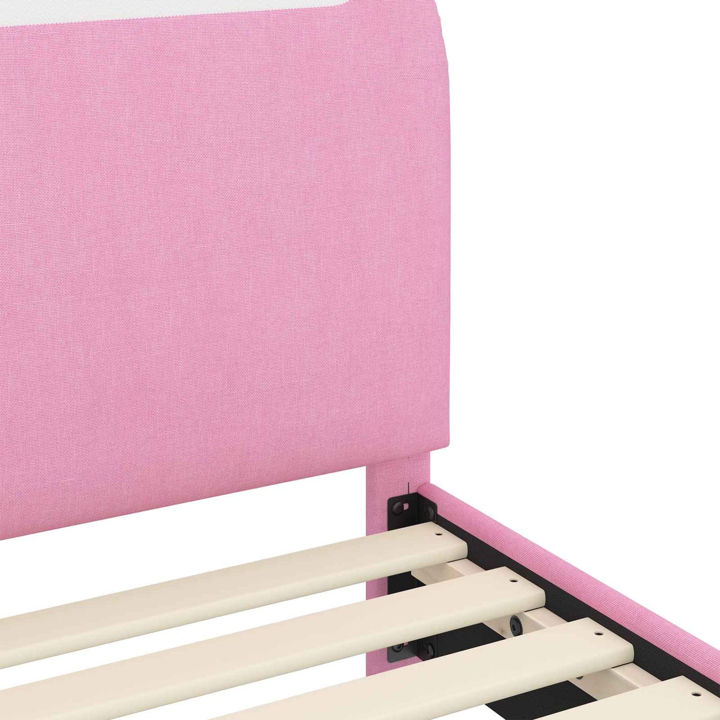 Bedframe voor kinderen met hoofdbord Roze 90 x 190 cm Stof is nu te koop bij PeponiXL, paradijselijk wonen!