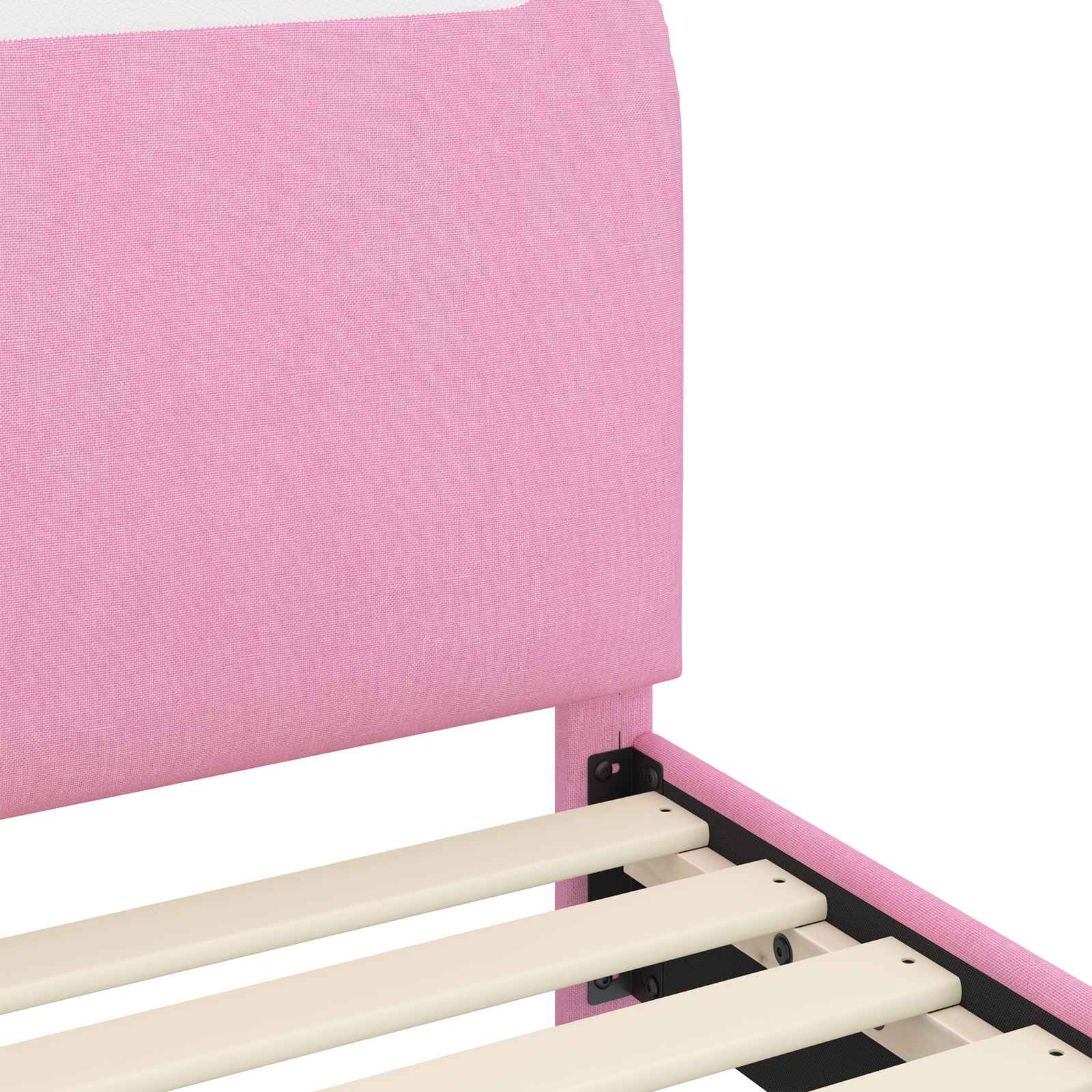 Bedframe voor kinderen met hoofdbord Roze 90 x 190 cm Stof is nu te koop bij PeponiXL, paradijselijk wonen!