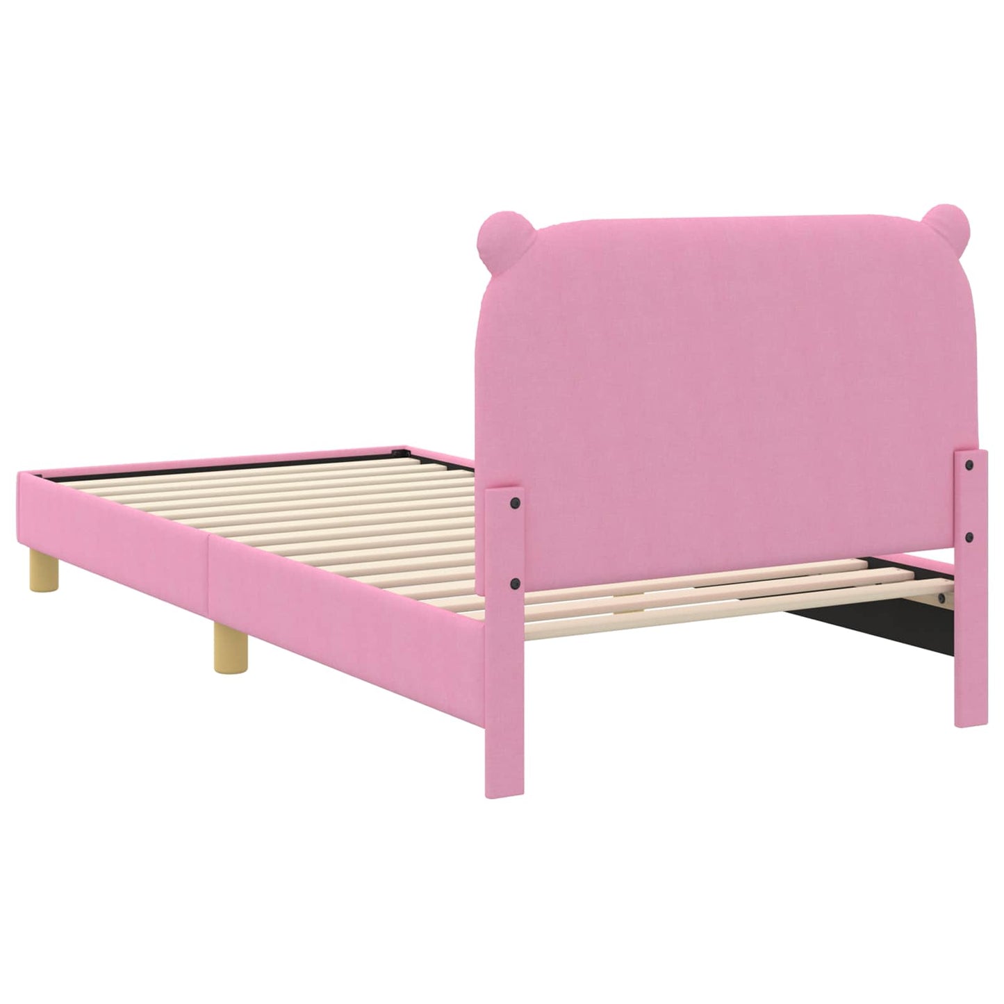 Bedframe voor kinderen met hoofdbord Roze 90 x 190 cm Stof is nu te koop bij PeponiXL, paradijselijk wonen!