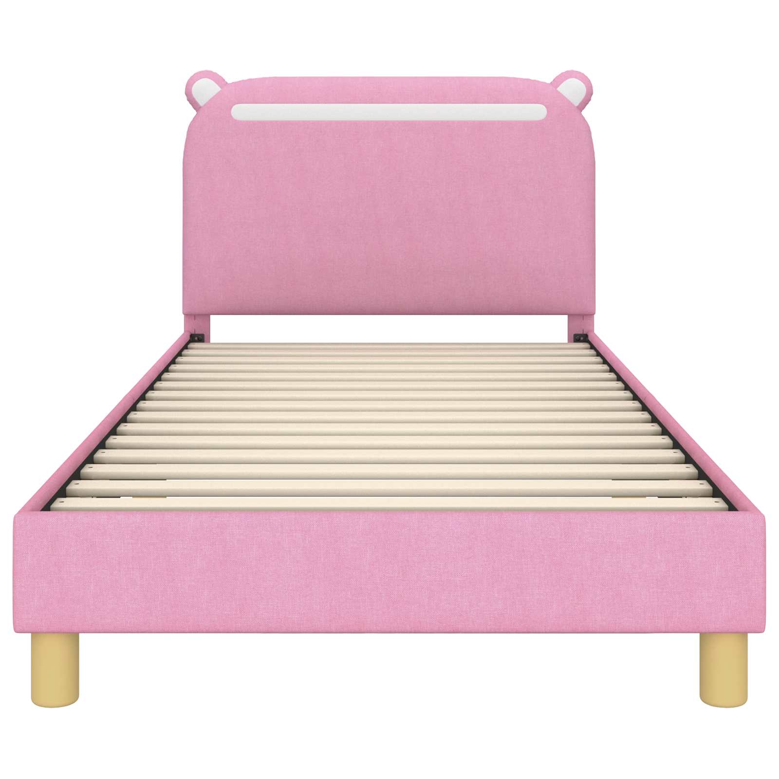 Bedframe voor kinderen met hoofdbord Roze 90 x 190 cm Stof is nu te koop bij PeponiXL, paradijselijk wonen!