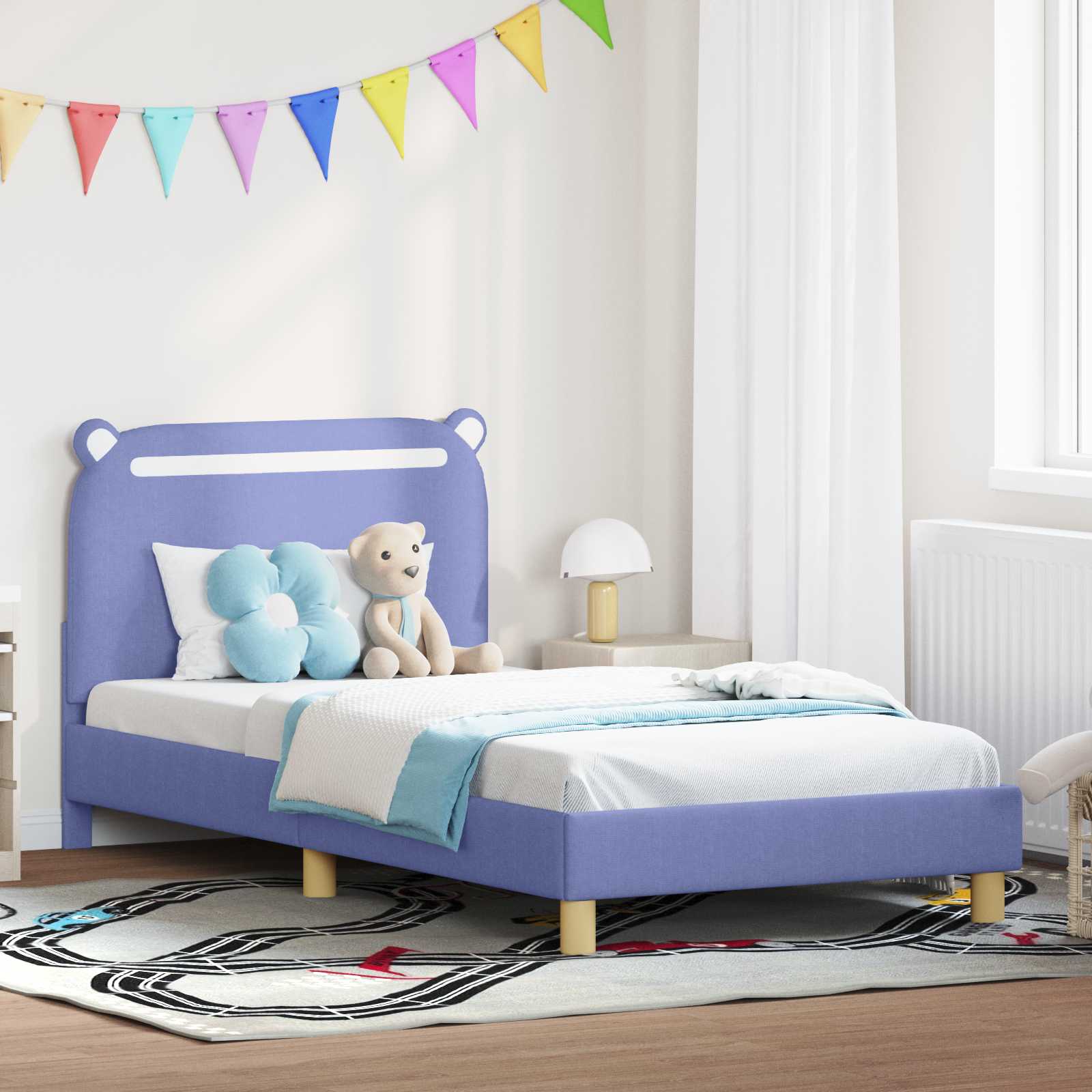 Bedframe voor kinderen met hoofdbord Jeans Blauw 90 x 190 cm is nu te koop bij PeponiXL, paradijselijk wonen!