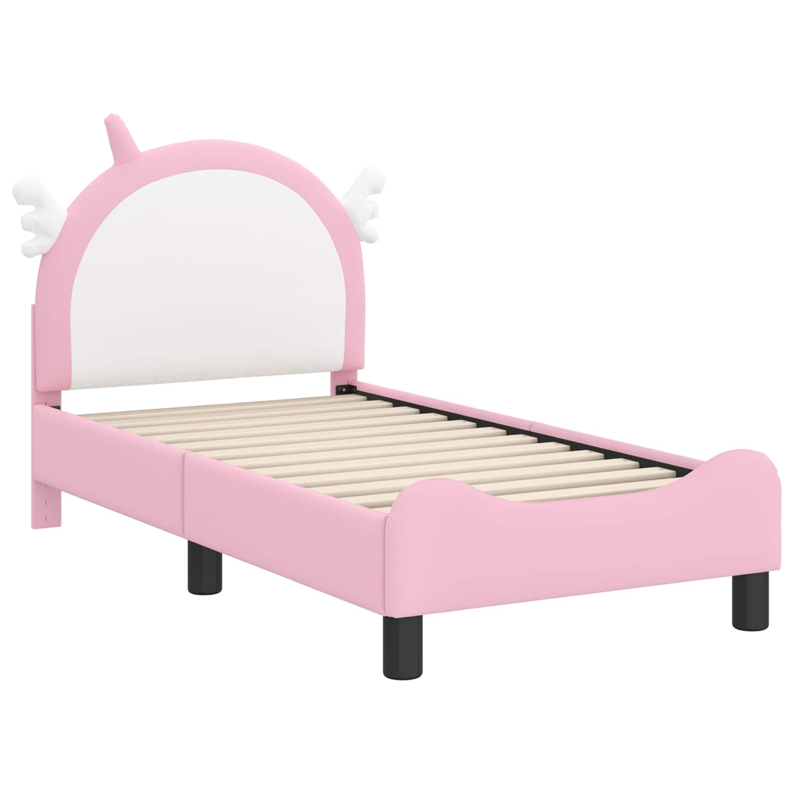 Peuterbedframe met hoofdbord met hoofdeinde Roze 70 x 140 cm PU is nu te koop bij PeponiXL, paradijselijk wonen!