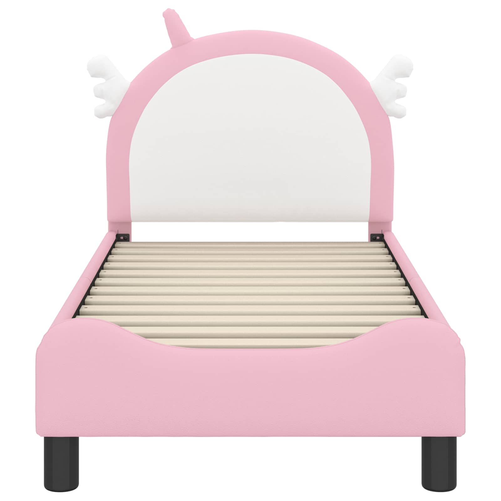 Peuterbedframe met hoofdbord met hoofdeinde Roze 70 x 140 cm PU is nu te koop bij PeponiXL, paradijselijk wonen!