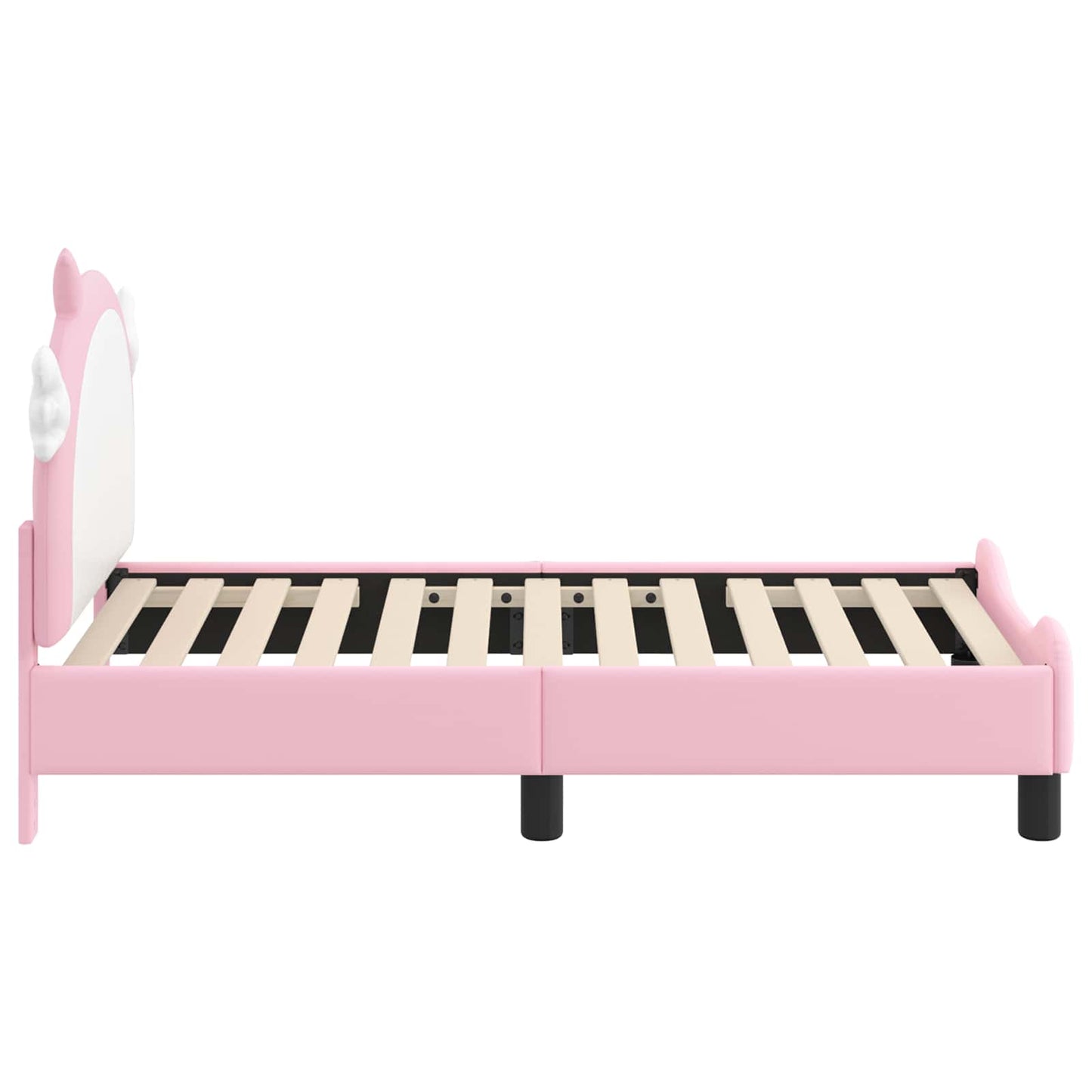 Peuterbedframe met hoofdbord met hoofdeinde Roze 70 x 140 cm PU is nu te koop bij PeponiXL, paradijselijk wonen!