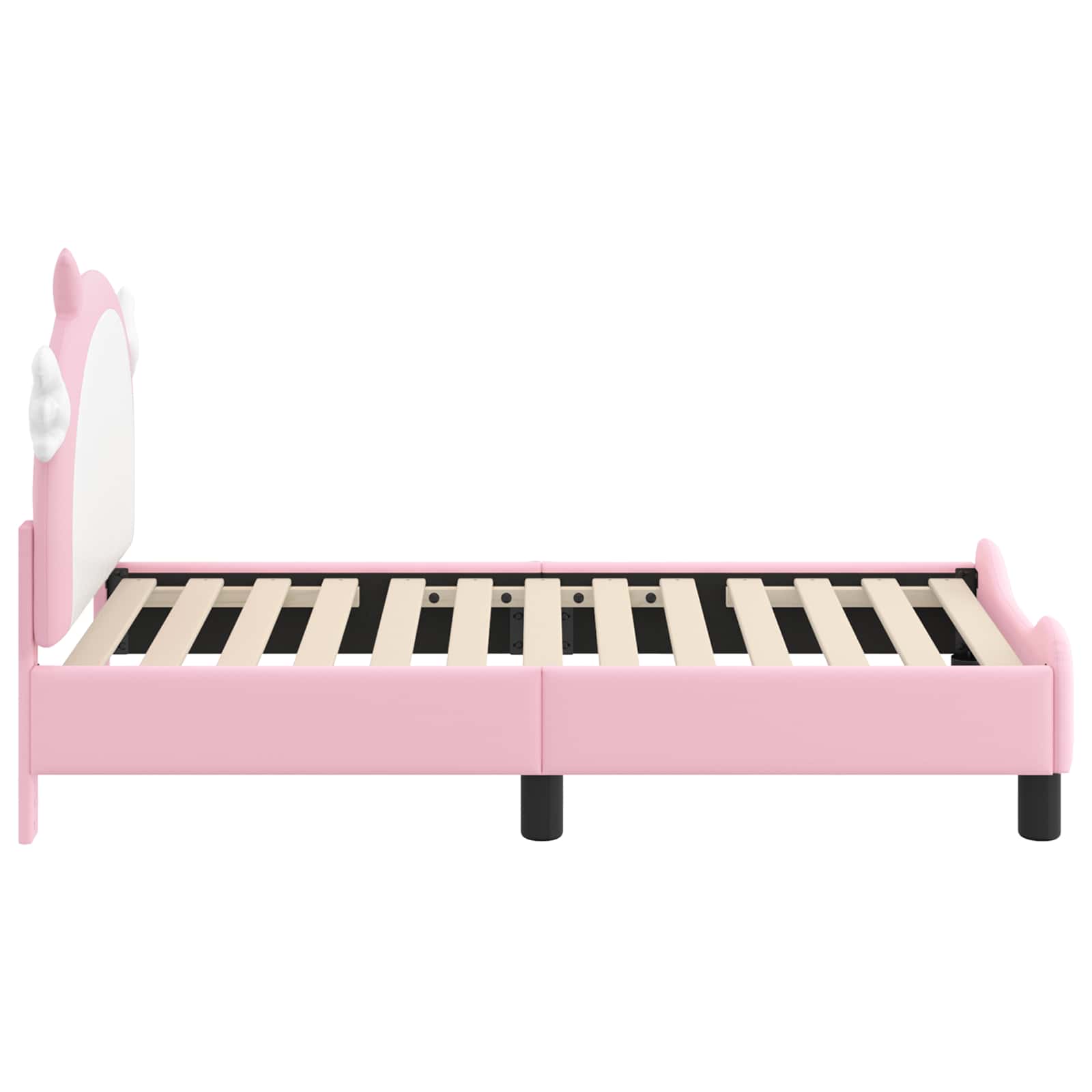 Peuterbedframe met hoofdbord met hoofdeinde Roze 70 x 140 cm PU is nu te koop bij PeponiXL, paradijselijk wonen!