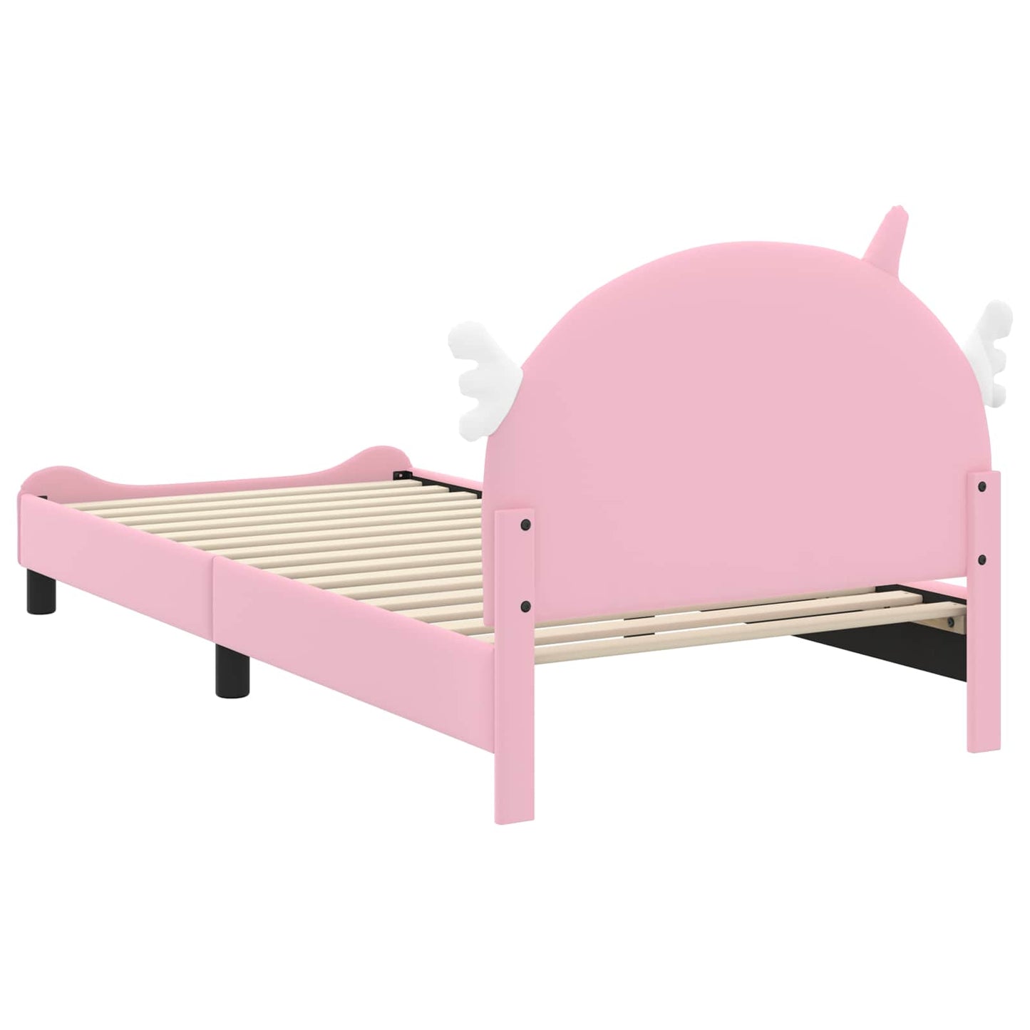 Bedframe voor kinderen met hoofdbord Roze 90 x 190 cm PU is nu te koop bij PeponiXL, paradijselijk wonen!