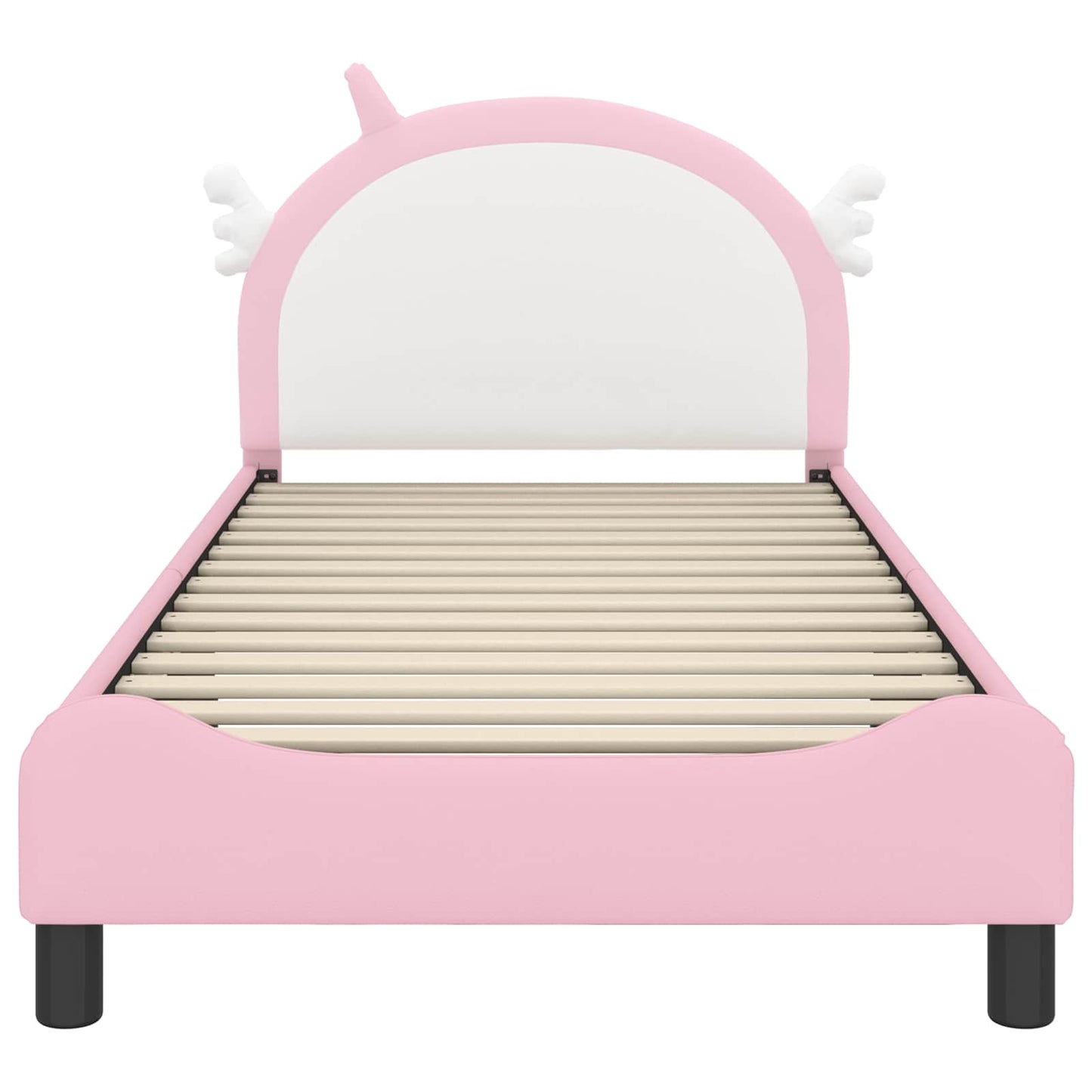 Bedframe voor kinderen met hoofdbord Roze 90 x 190 cm PU is nu te koop bij PeponiXL, paradijselijk wonen!