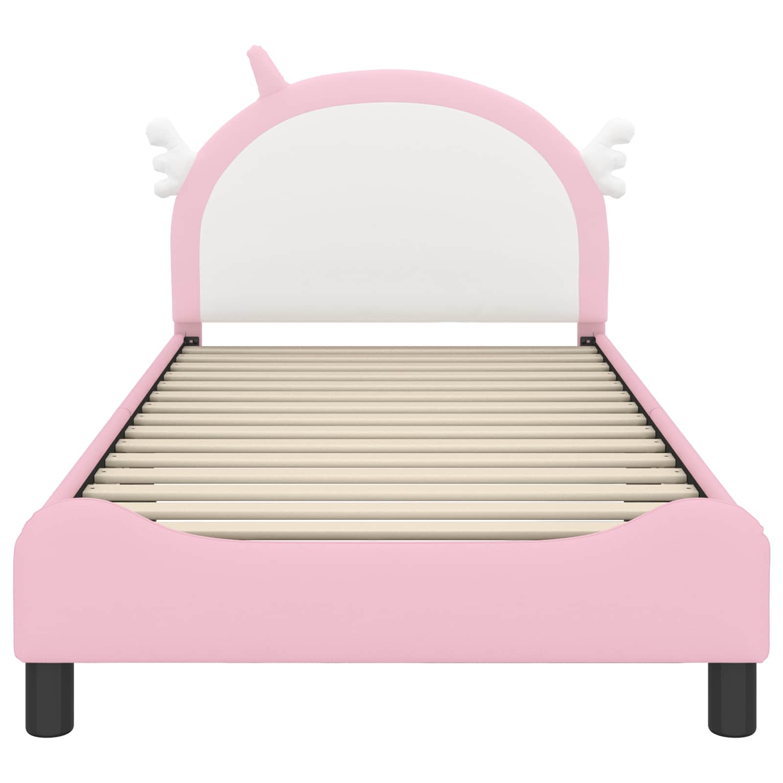 Bedframe voor kinderen met hoofdbord Roze 90 x 190 cm PU is nu te koop bij PeponiXL, paradijselijk wonen!