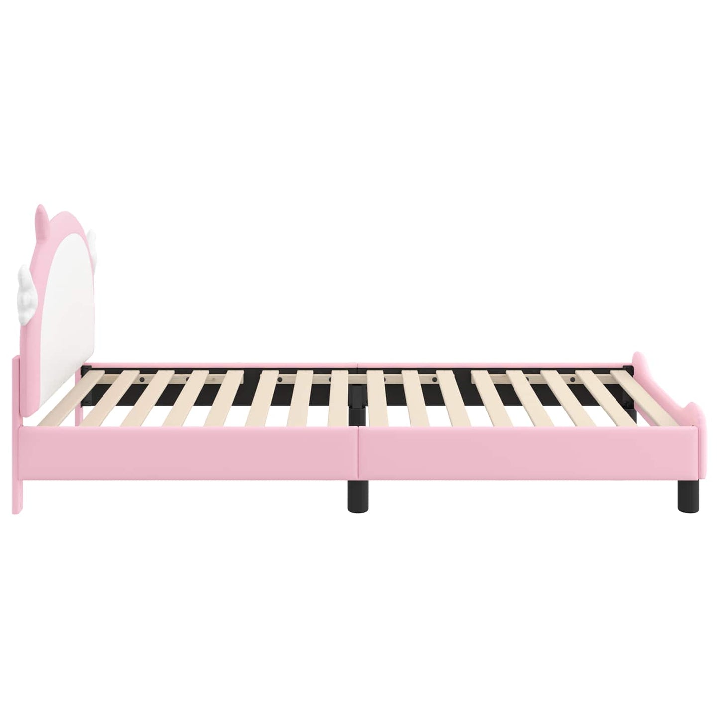 Bedframe voor kinderen met hoofdbord Roze 90 x 190 cm PU is nu te koop bij PeponiXL, paradijselijk wonen!