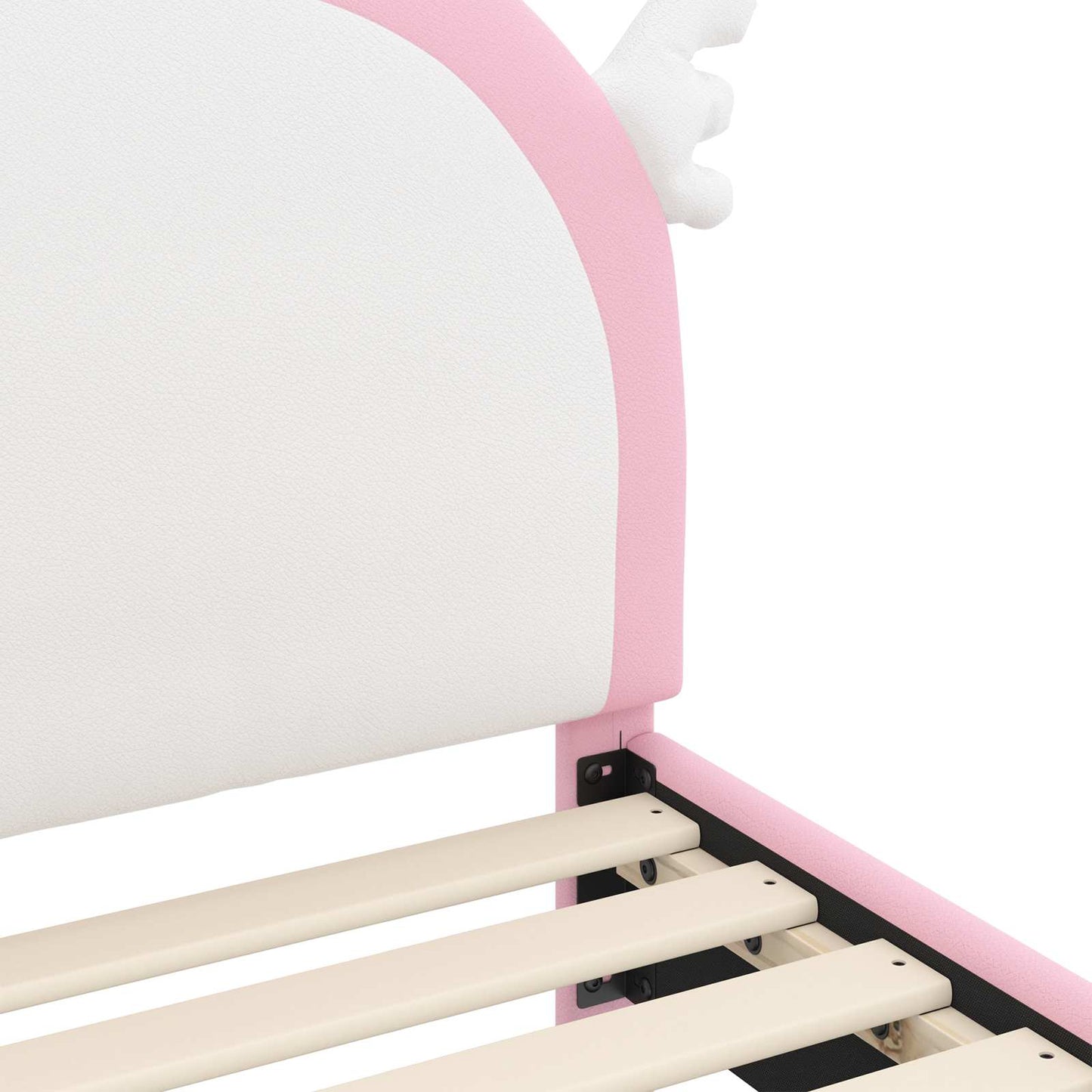 Bedframe voor kinderen met hoofdbord Roze 90 x 200 cm PU is nu te koop bij PeponiXL, paradijselijk wonen!