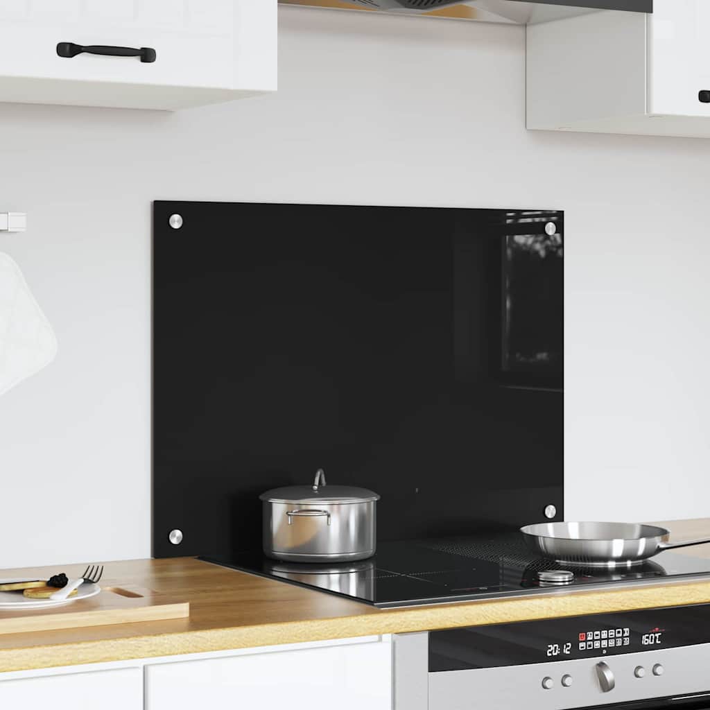 Keukenachterwand Zwart 70 x 50 cm gehard glas is nu te koop bij PeponiXL, paradijselijk wonen!