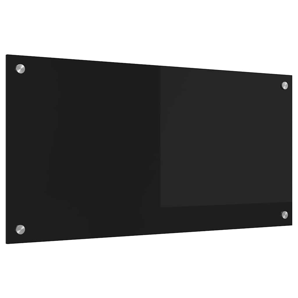 Keukenachterwand Zwart 80 x 40 cm gehard glas is nu te koop bij PeponiXL, paradijselijk wonen!