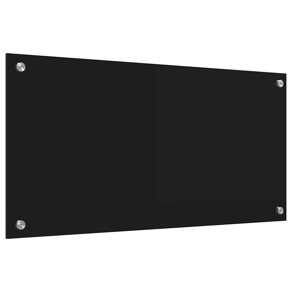 Keukenachterwand Zwart 80 x 40 cm gehard glas is nu te koop bij PeponiXL, paradijselijk wonen!
