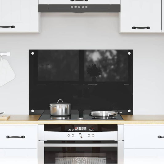Keukenachterwand Zwart 80 x 50 cm gehard glas is nu te koop bij PeponiXL, paradijselijk wonen!