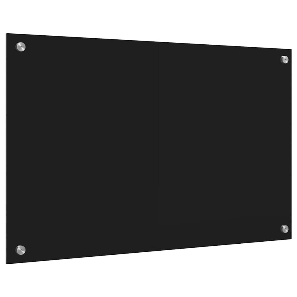 Keukenachterwand Zwart 80 x 50 cm gehard glas is nu te koop bij PeponiXL, paradijselijk wonen!